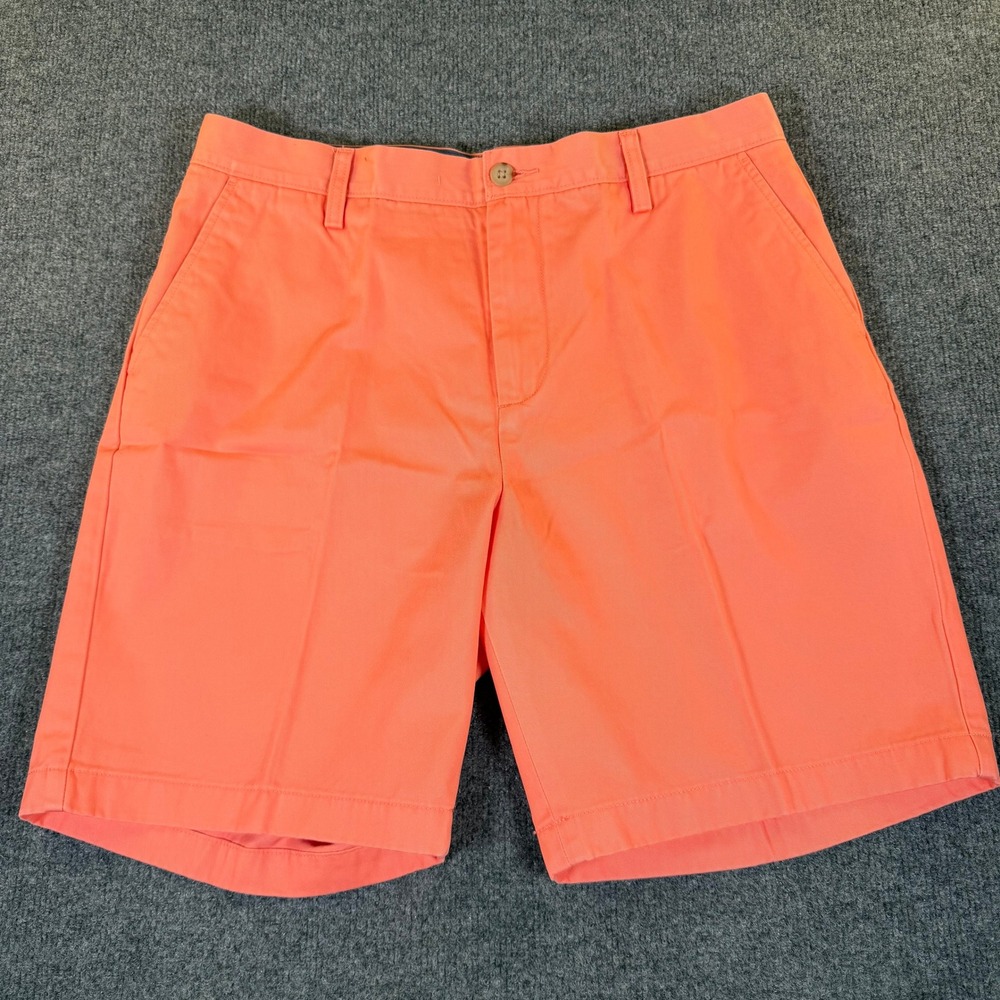 Nautica Mens The Deck Short Coral Orange Cotton Twill B71000 Size 34 #4057